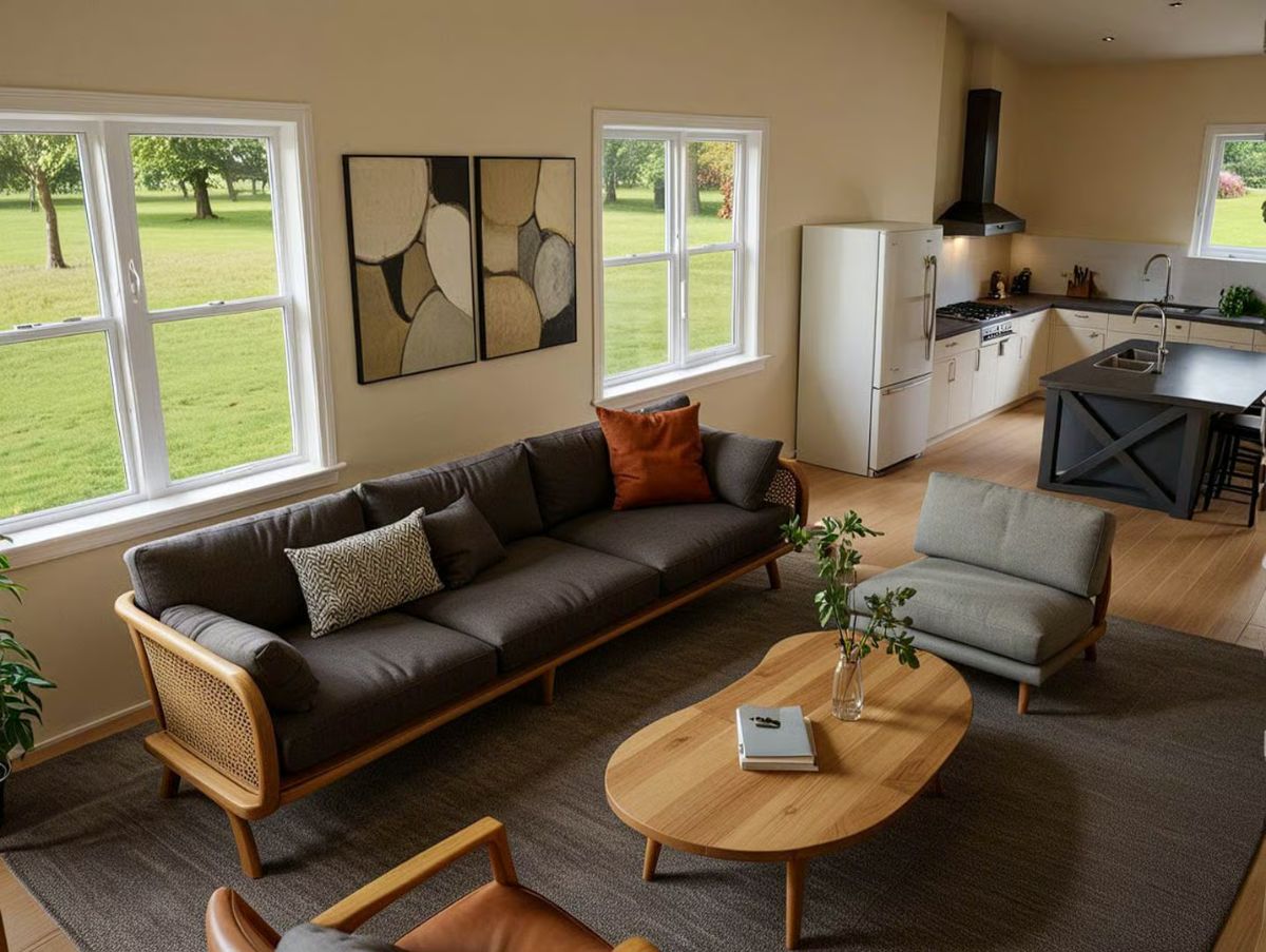 Open Living Layout Drops Walls Between Kitchen and Lounge So No One Cooks Alone