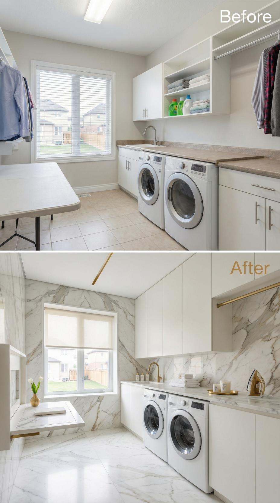 Calcutta Marble and Brass Hardware Erase Beige Builder Standards