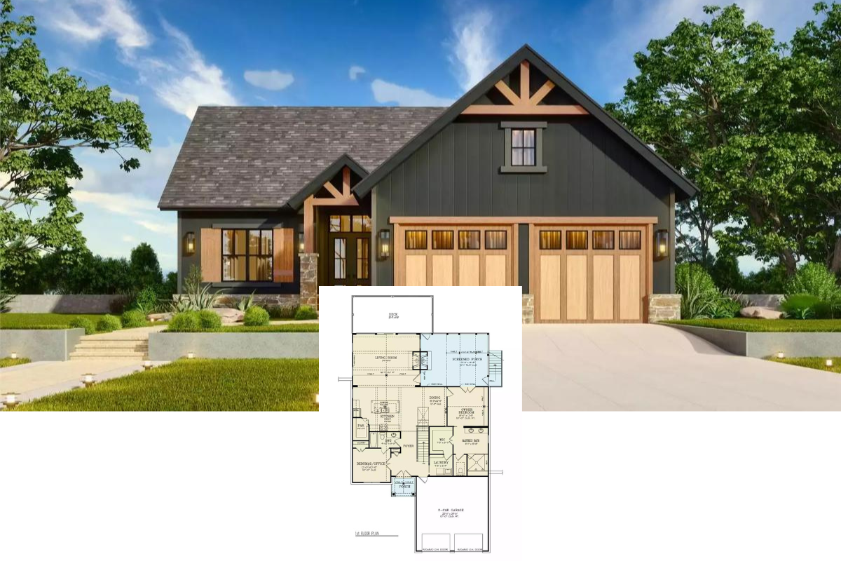 4-Bedroom Laurelwood Lake House with Walkout Basement and Screened-in Rear Porch (Floor Plan)