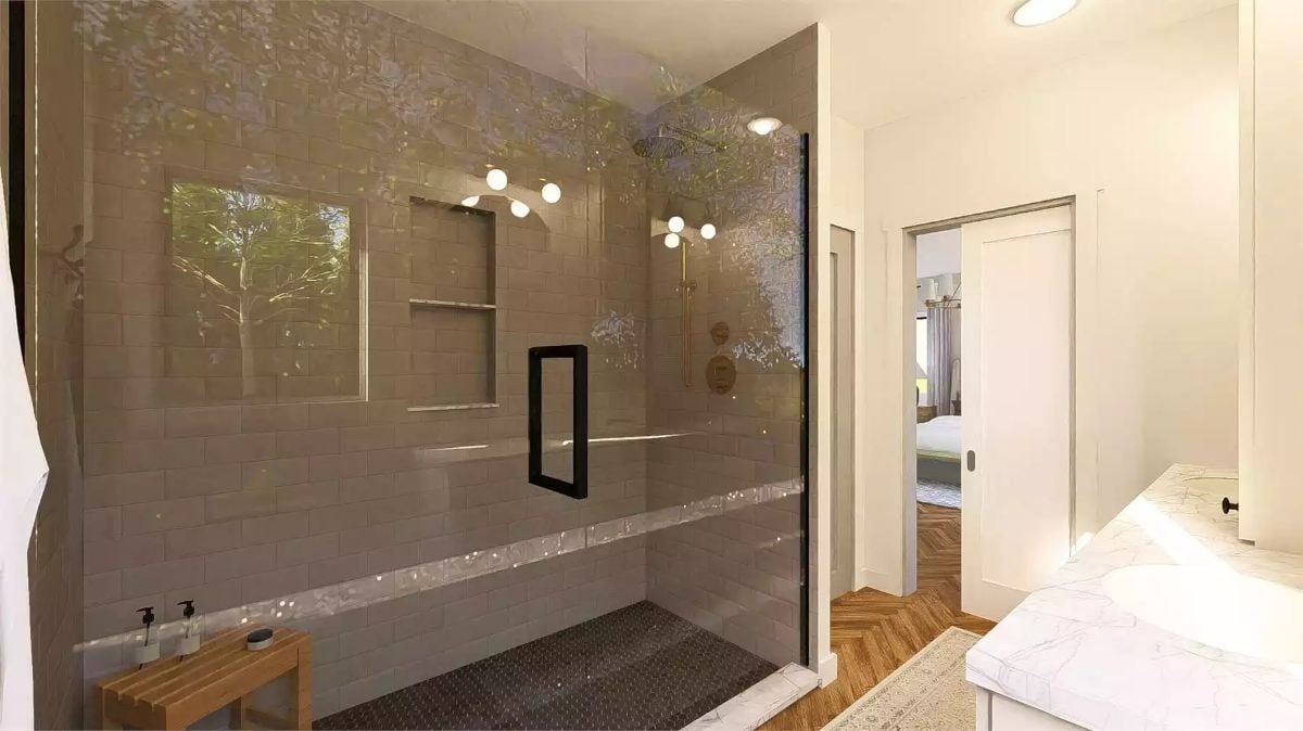 Luxury Primary Bath with Walk-In Shower and Subway Tile Surround