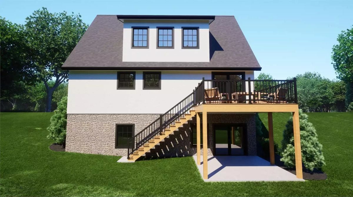 Elevated Deck and Covered Carport Extension on Sloped Lot