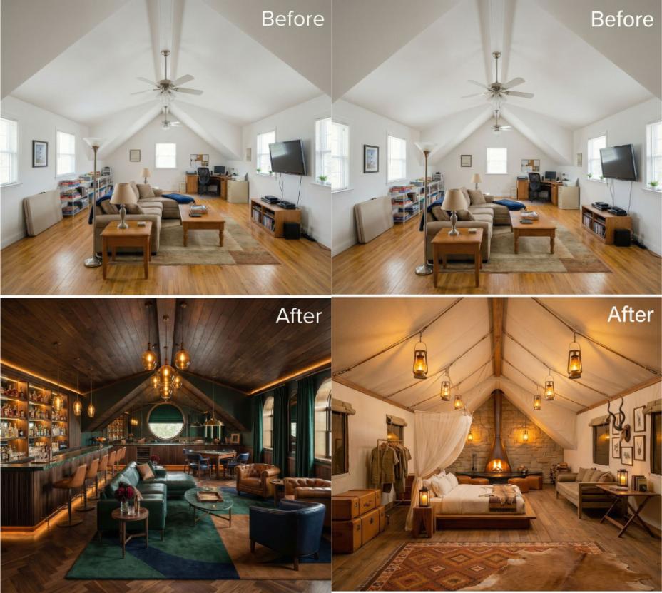 35 Before and After Attic Loft Spaces: From Plain to Luxe Boutique Hotel Vibes