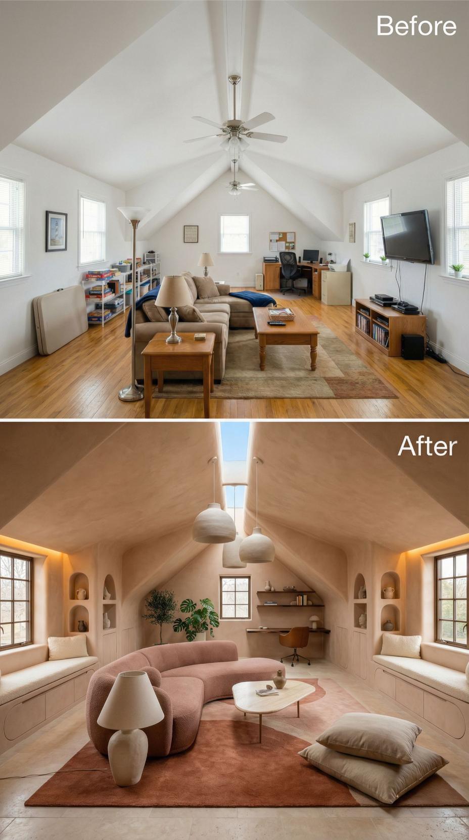 Outdated Multipurpose Loft Stripped for Organic Desert Retreat