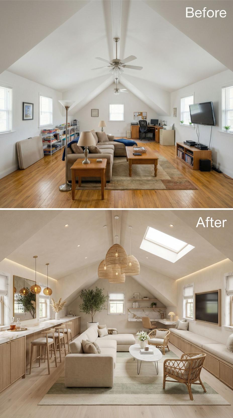 Dated Ceiling Fan Lounge Swept for Japandi-Inspired Living Suite