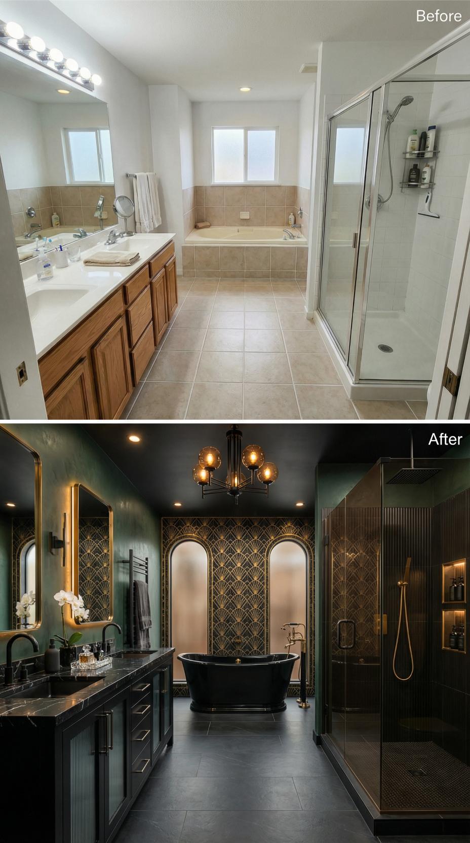 Art Deco Drama Replaces Builder-Grade Beige