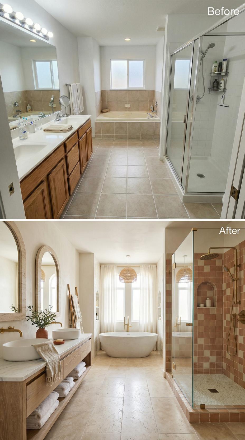 Warm Minimalism Ousts Dated Oak and Beige Tile