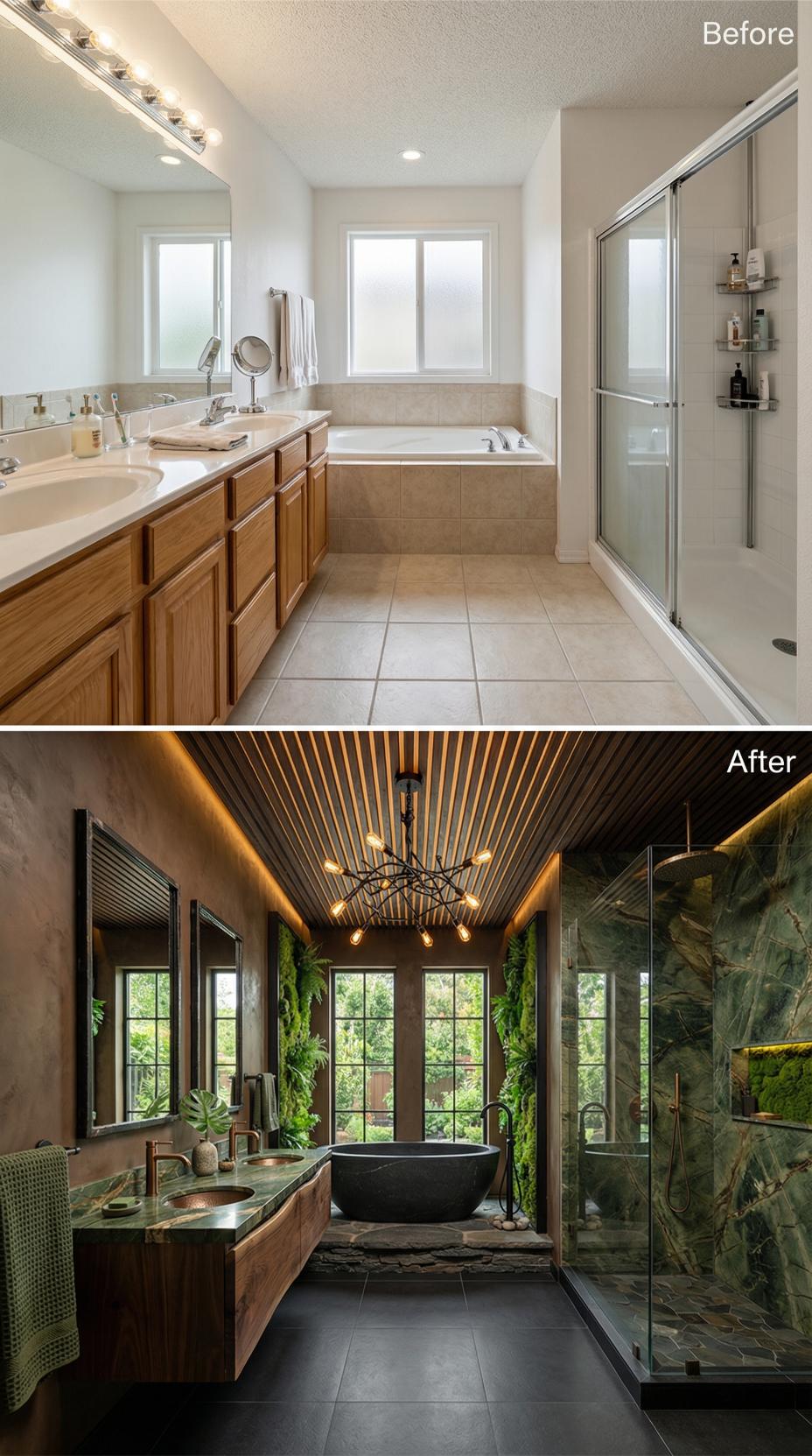 Moody Botanical Spa Erases Cookie-Cutter Beige and Builder Oak