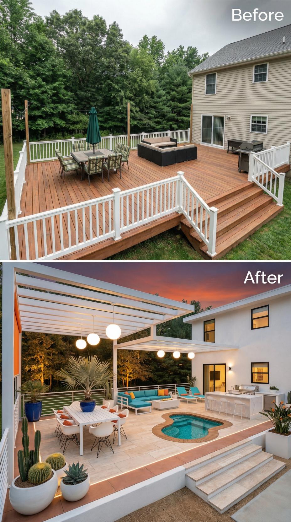 Traditional Wood Deck Gives Way to Modern Desert Oasis Retreat