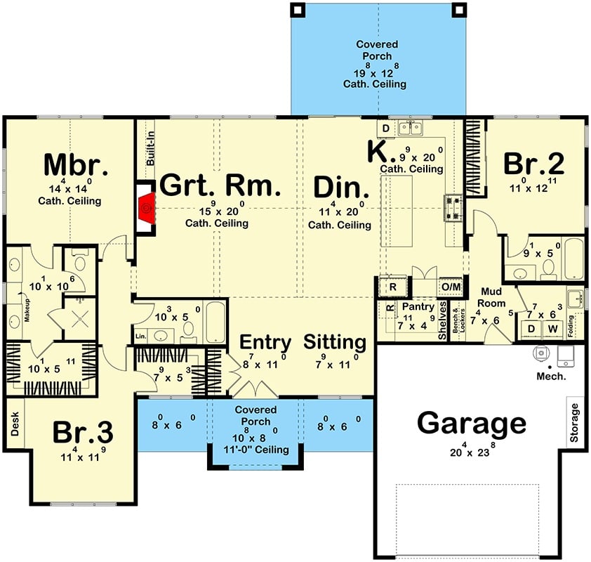 Floor Plan: The Primary Suite Claims the Left Wing While Three Bedrooms Anchor the Right