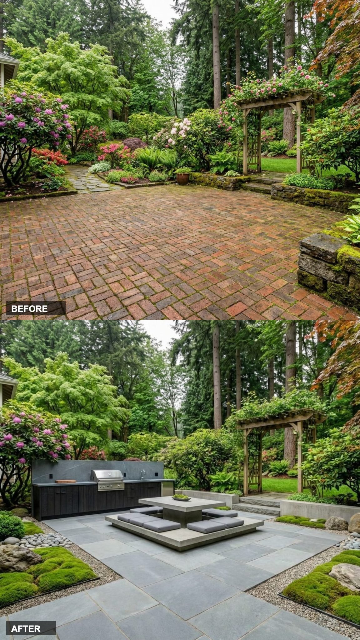 Zen Restraint: A Japanese-Minimal Outdoor Kitchen That Lets the Trees Do the Talking