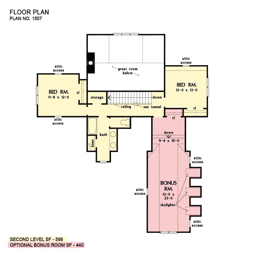 Second Level Floor Plan