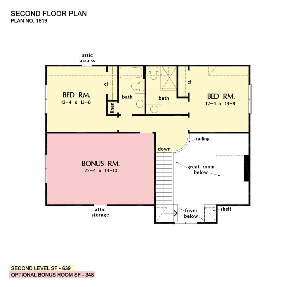 Second Level Floor Plan