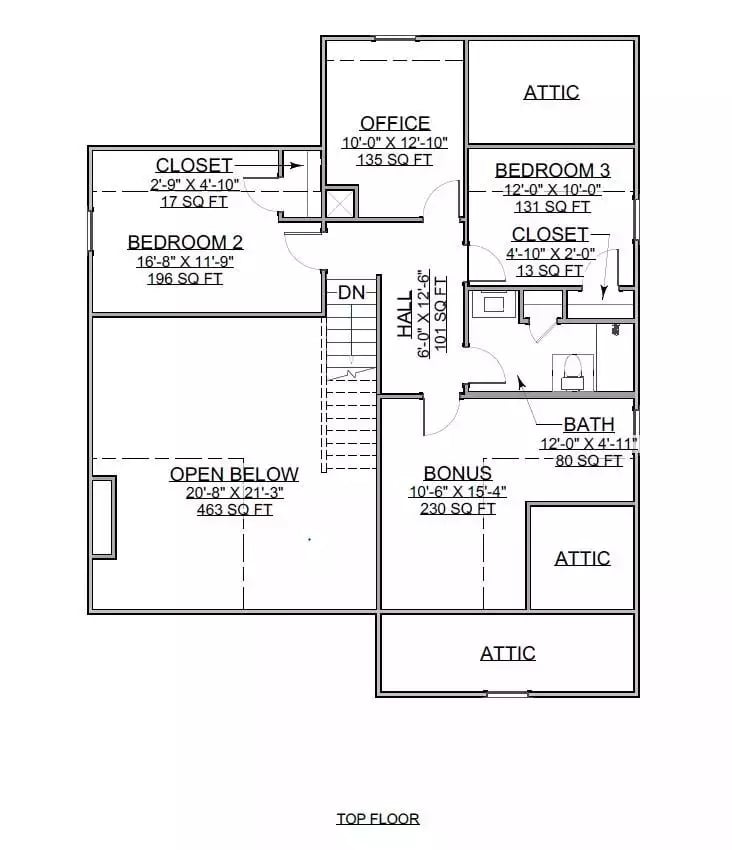 Second Level Floor Plan