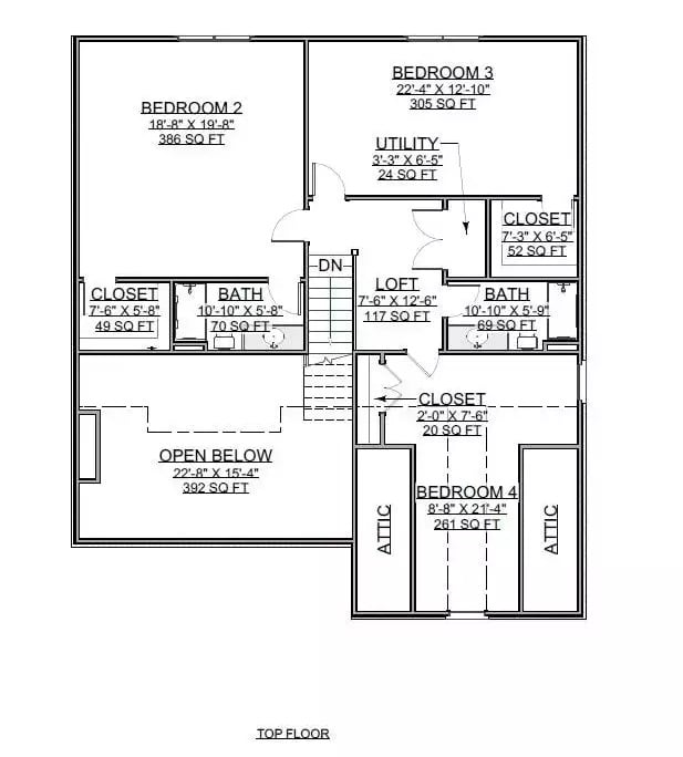 Second Level Floor Plan