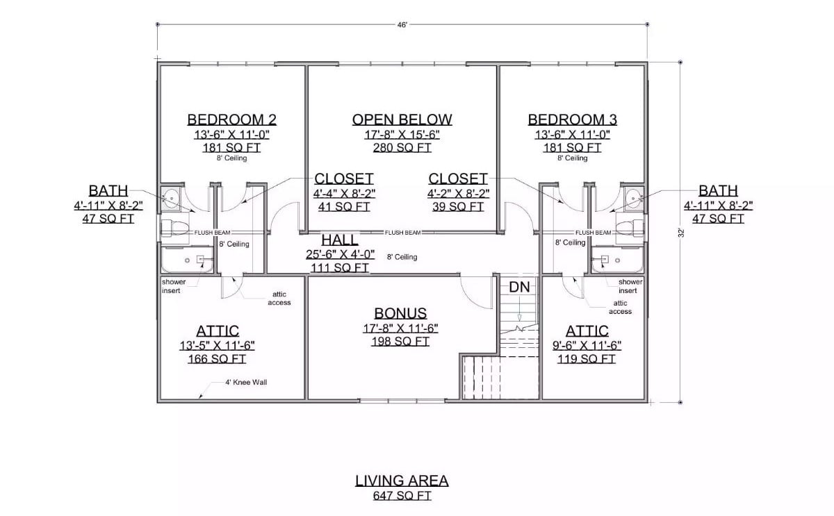 Second Level Floor Plan