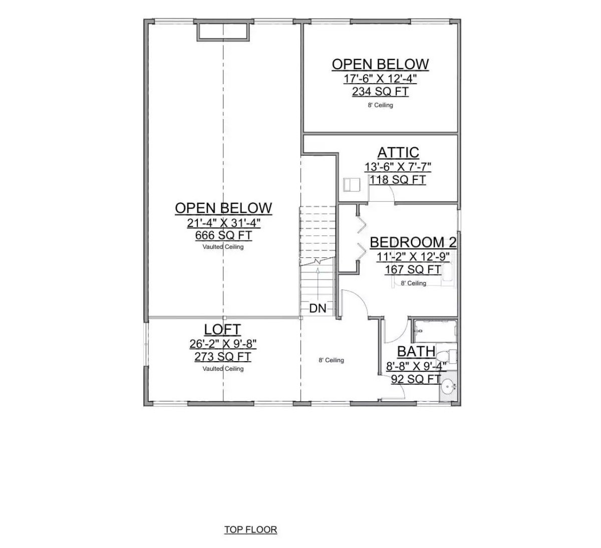 Second Level Floor Plan