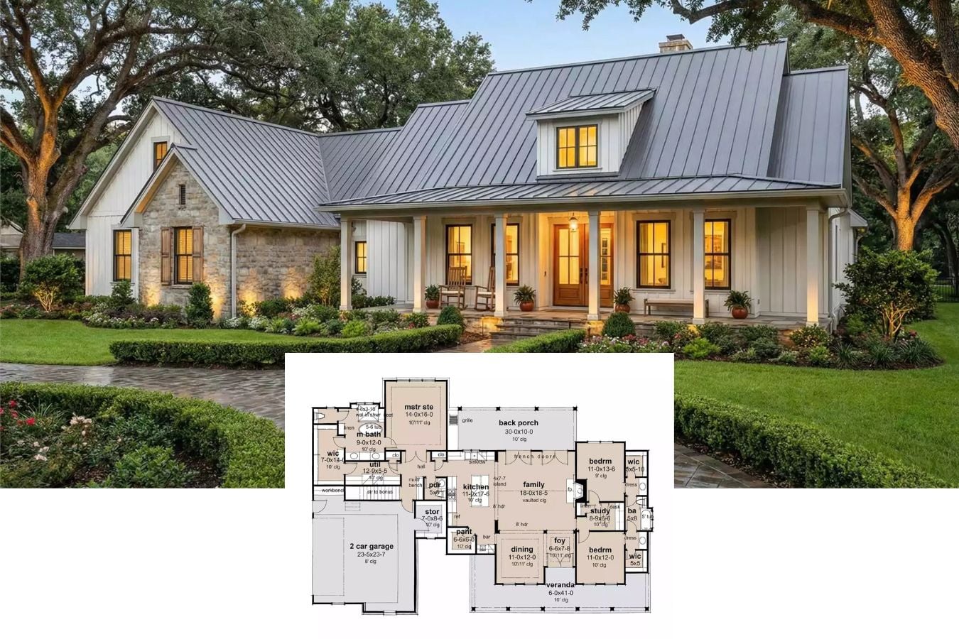 Andersonville 3-Bedroom Farmhouse-Style Home with Bonus Room and Wraparound Porch (Floor Plan)