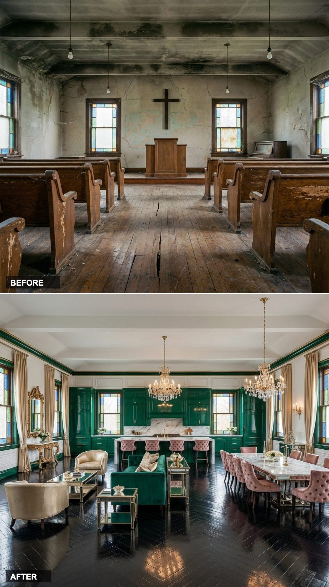 High Gloss and High Drama: Hollywood Regency Moves Into a Former Place of Worship