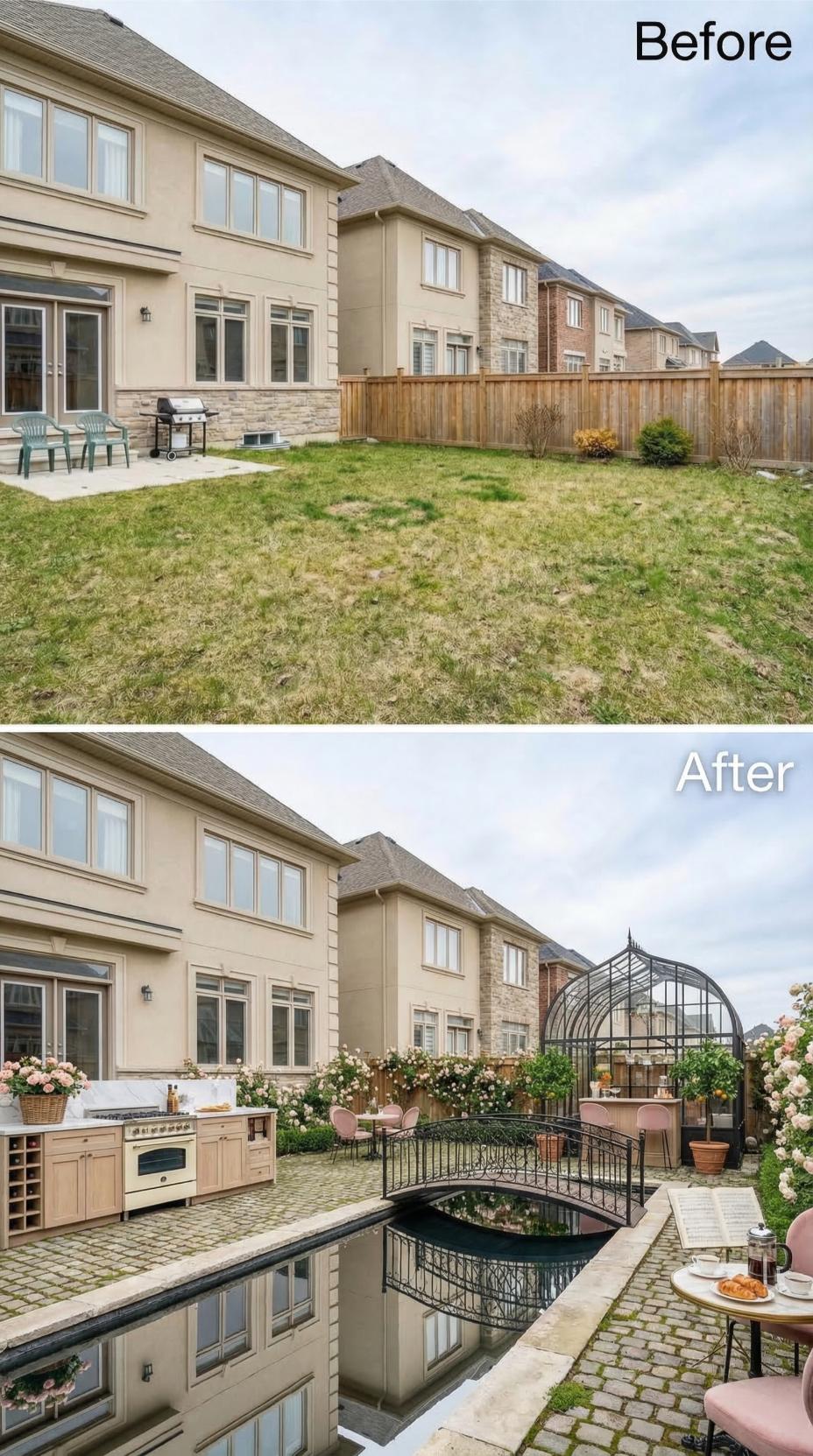 Canal, Greenhouse Dome, and an Outdoor Range Replace Bare Suburban Grass