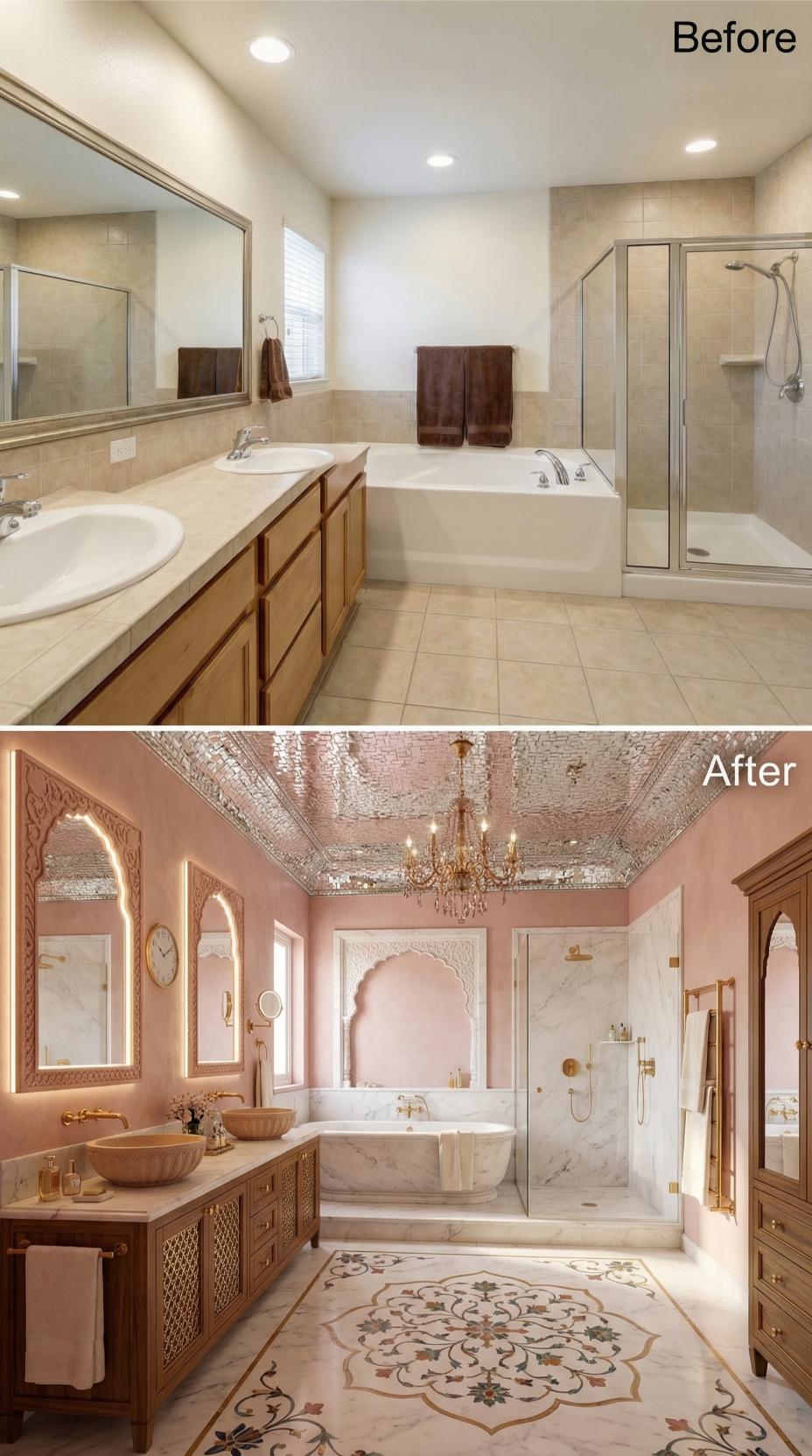 Mughal Arch Mirrors and a Mosaic Ceiling Buried Oak Cabinets for Good