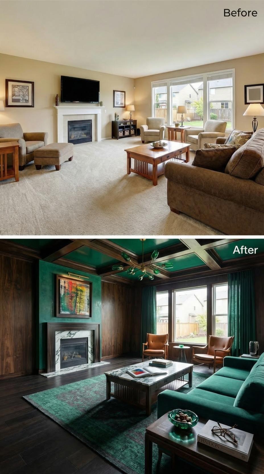 Emerald Coffered Ceiling and Dark Walnut Paneling Finished Beige's Remaining Credibility