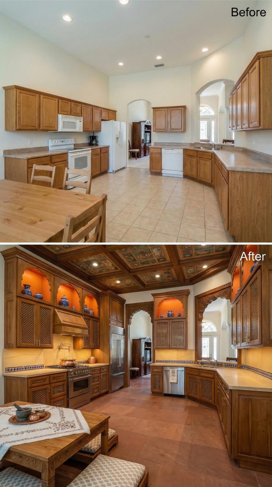 Mughal Arches and Hand-Painted Coffered Panels Bury Builder Oak in Spice-Route Drama