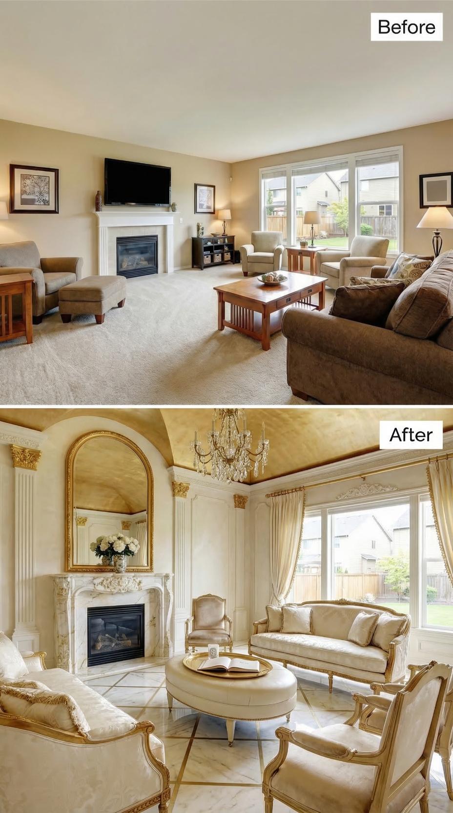 Beige Walls Got a Gold Leaf Intervention Nobody Asked For (But Everyone Wanted)