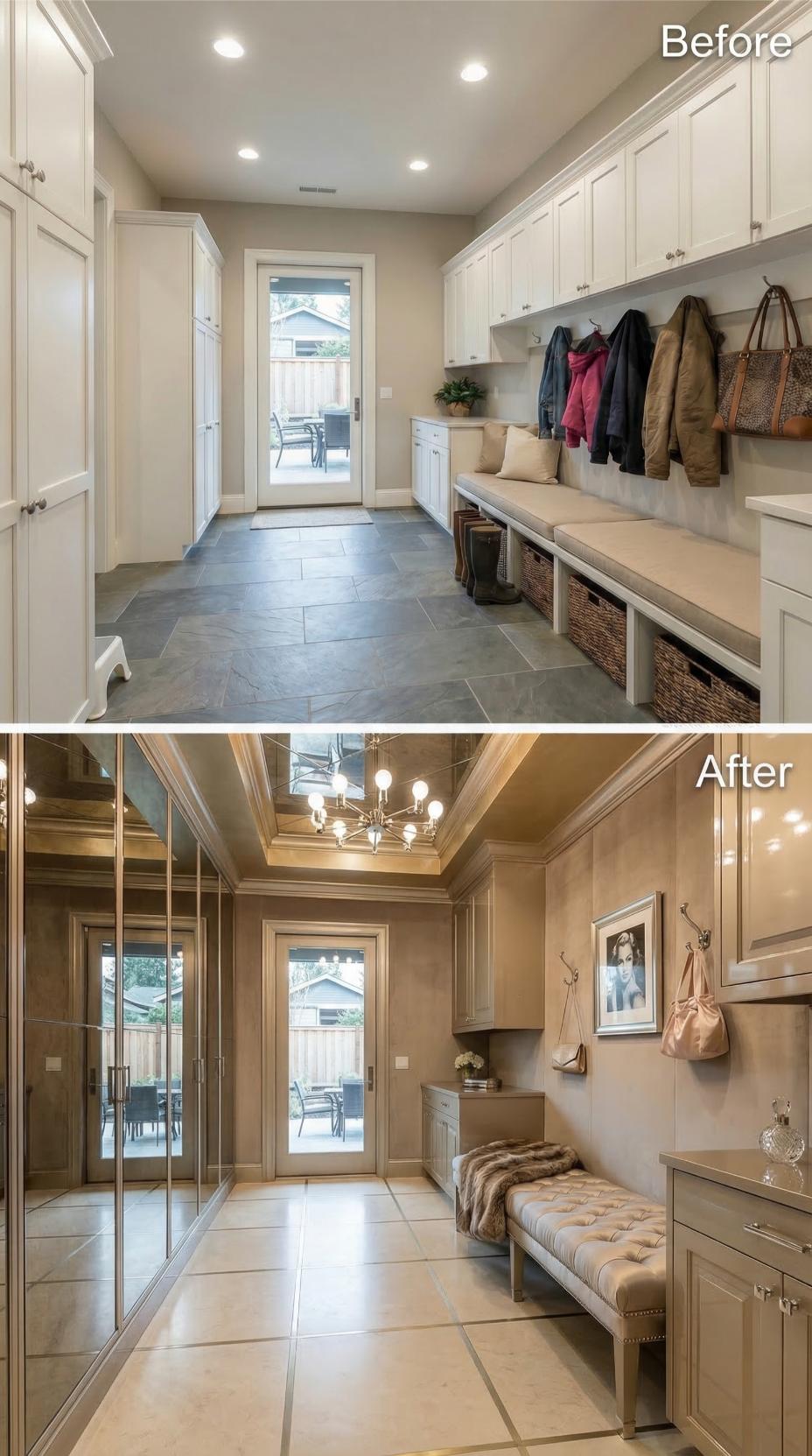 Tray Ceiling Statement and Taupe Monochrome Dismantle White Shaker