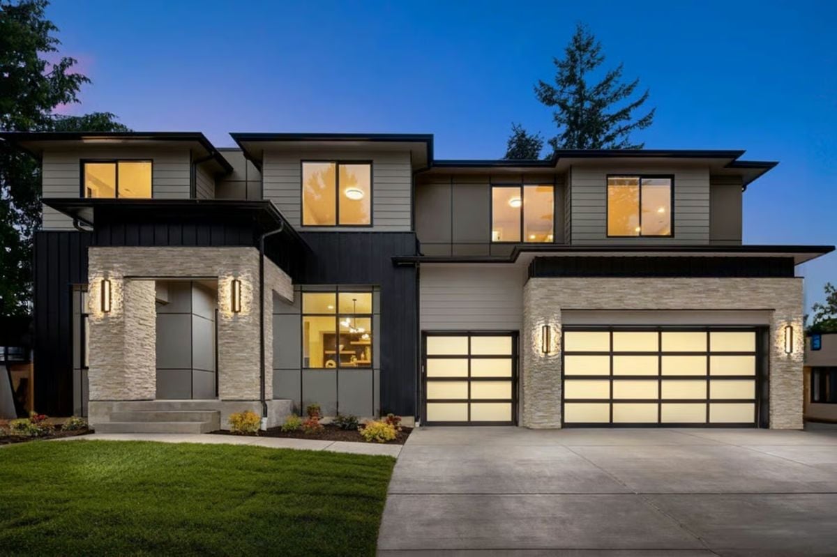 5-Bedroom Contemporary Modern Home with 3-Car Garage and Covered Patio (Floor Plan)