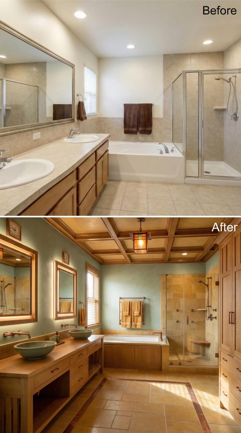 Coffered Cedar Ceiling, Sage Vessel Sinks, and Oil-Rubbed Bronze Rewrote Every Builder Decision