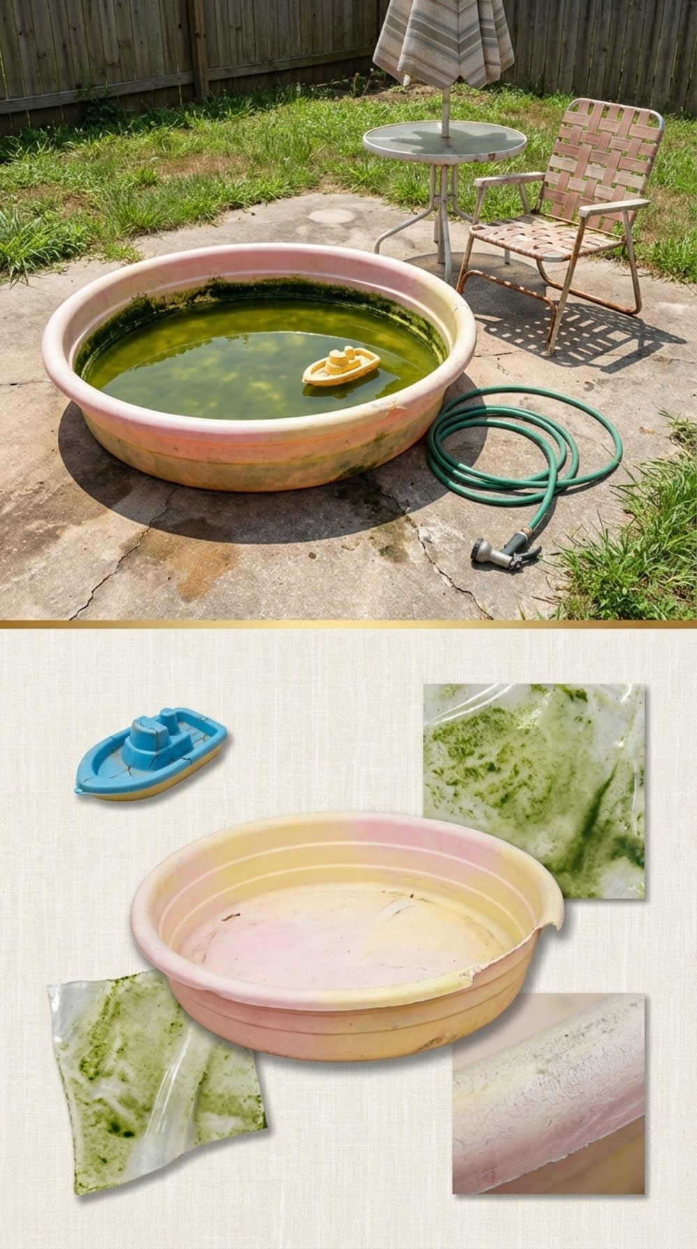 The Kiddie Pool Left Sitting in the Sun for Three Weeks Between Uses