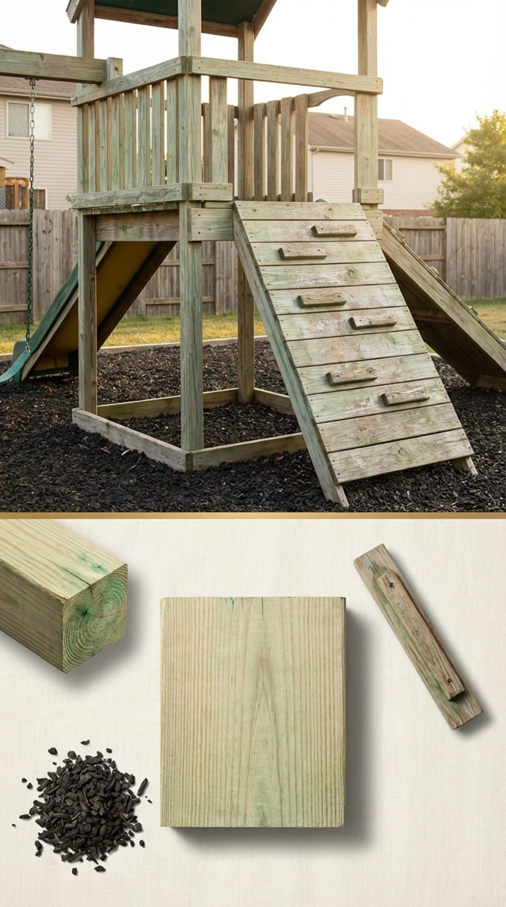 The Pressure-Treated Lumber Playset, Stained With Arsenic-Based Preservative