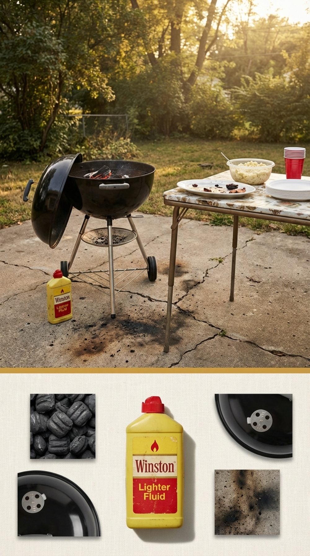 The Backyard Barbecue Grill Lit With Enough Lighter Fluid to Be Taken Seriously