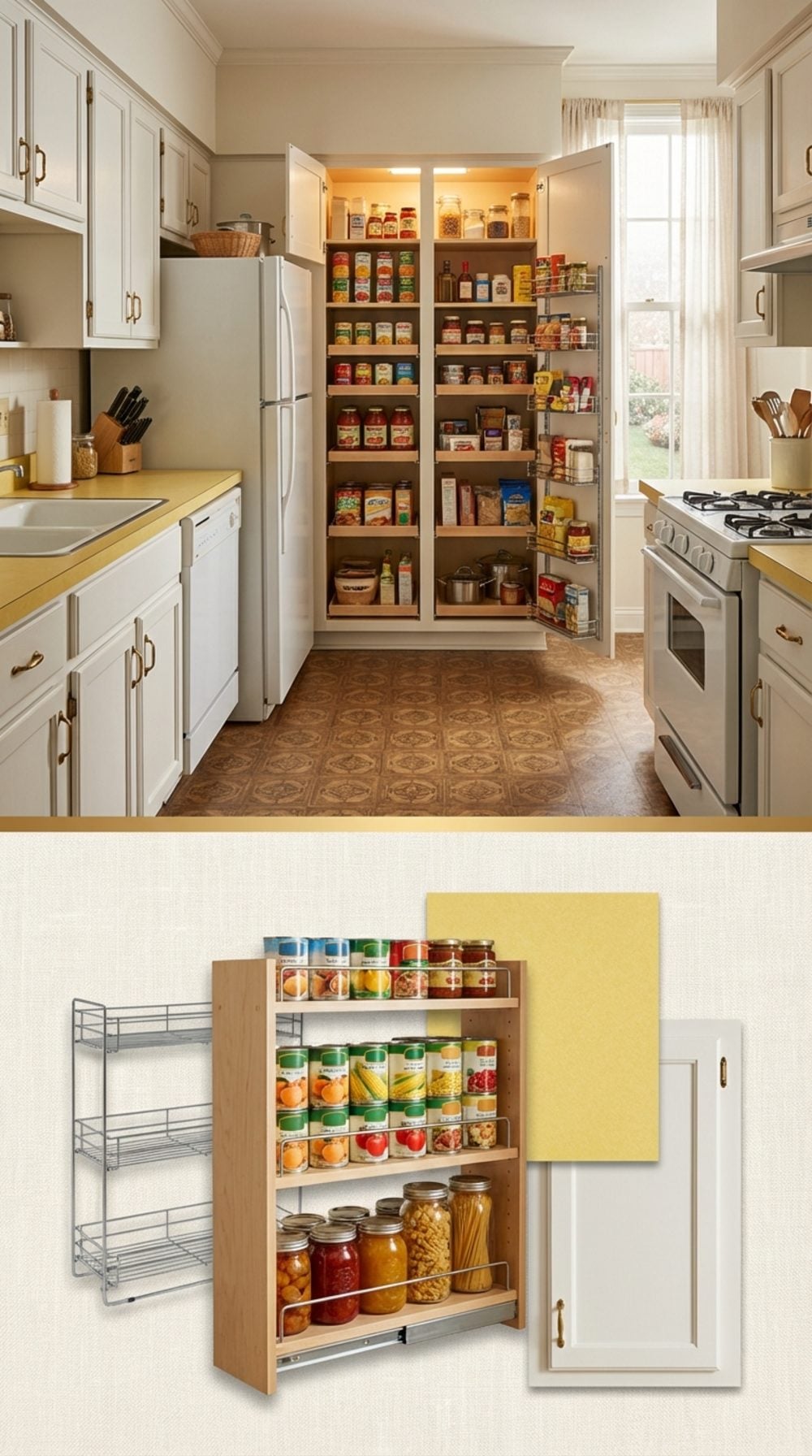 The Canned Goods Pantry Cabinet With Pull-Out Shelves on Both Sides of the Door
