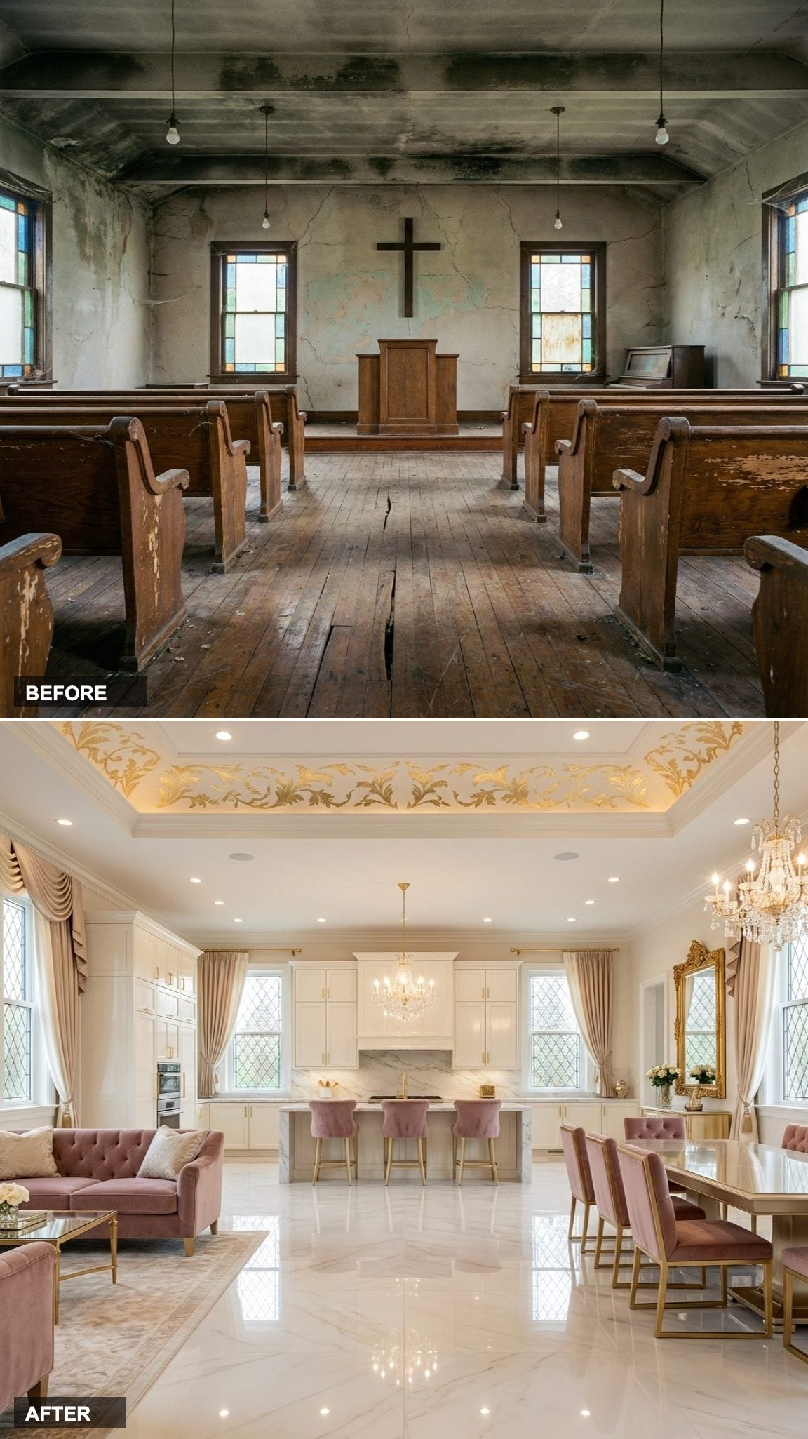 Hollywood Regency in a Church, Because Why on Earth Not