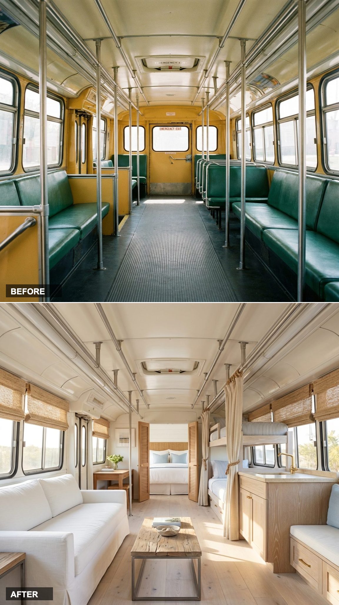 Coastal Modern Turns a City Bus Into a Beach House That Travels