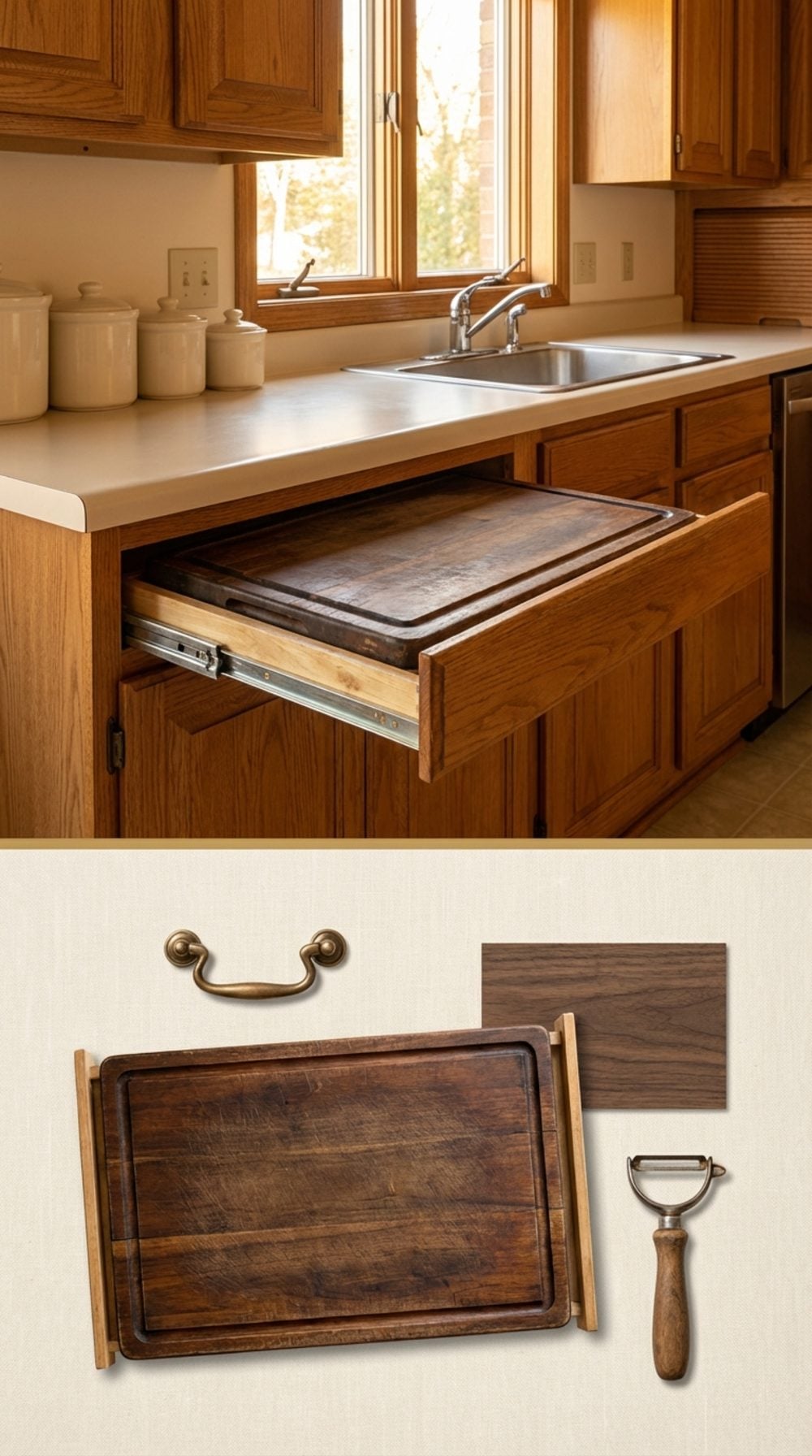 The Pull-Out Cutting Board Hidden in a Drawer Below the Counter