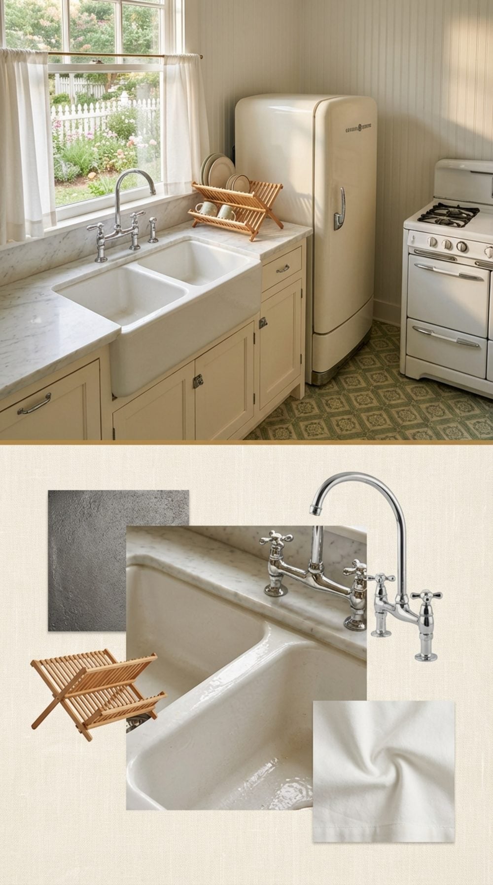 The Single Deep Double Sink, Porcelain Over Cast Iron