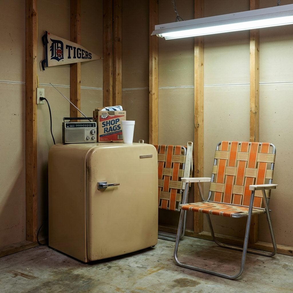 The Mini Fridge Plugged Into the Corner for the Weekend Beer Supply