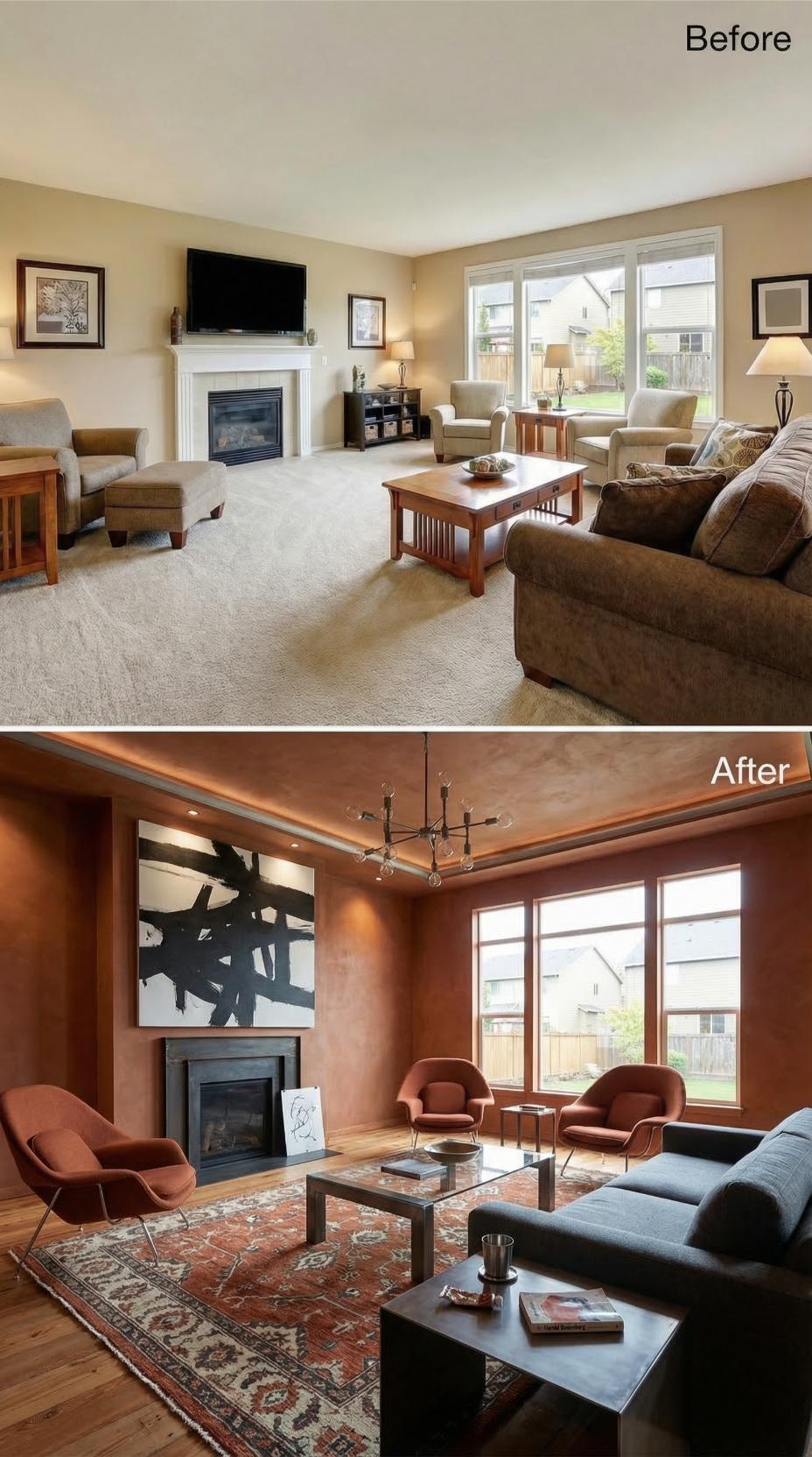 Venetian Plaster Walls and a Sputnik Chandelier Declared the Carpet Era Over