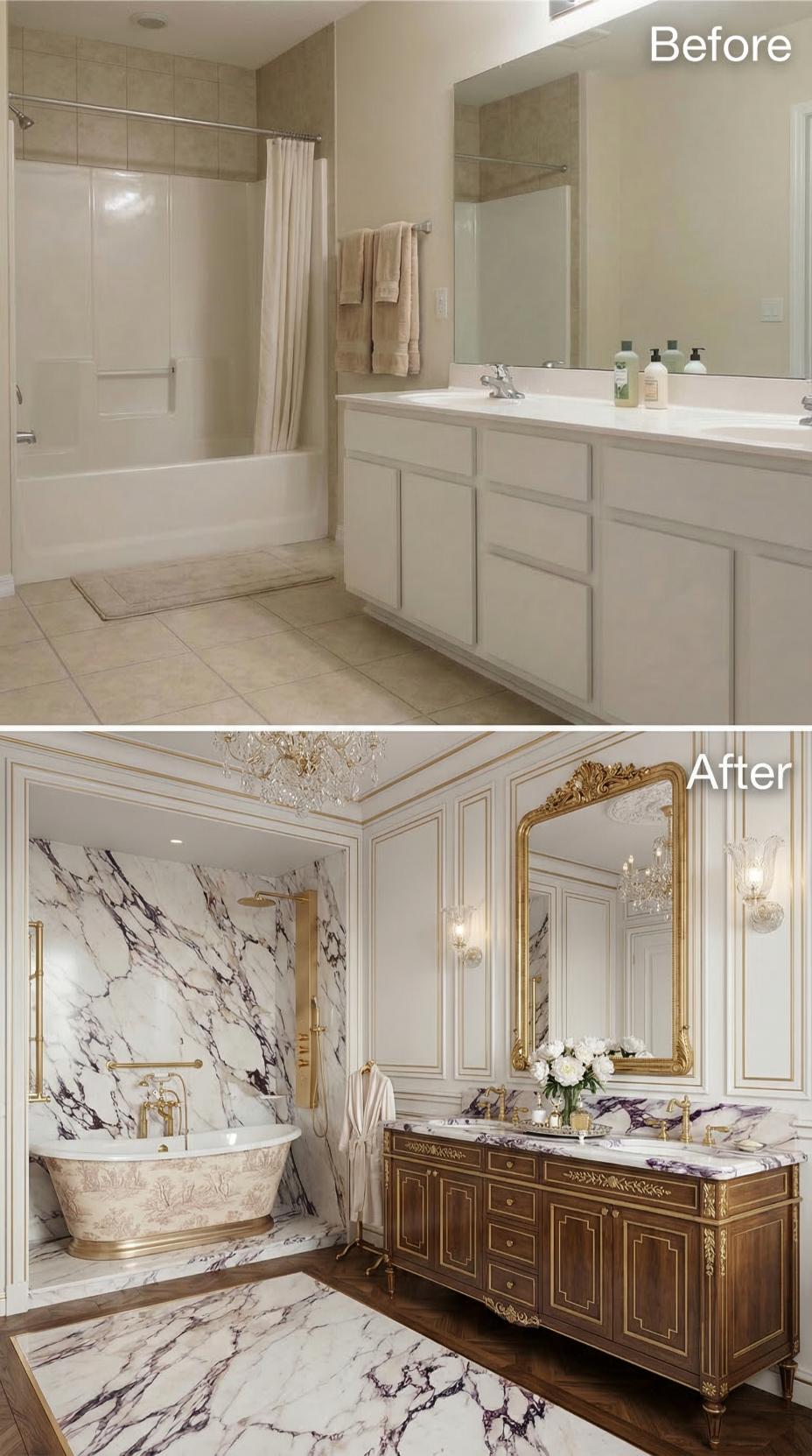 Opulent French Baroque Replaces Cookie-Cutter Builder Standard