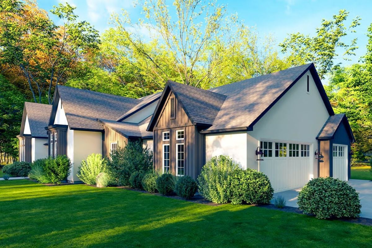 Craftsman Modern Farmhouse Exterior with Board and Batten Siding