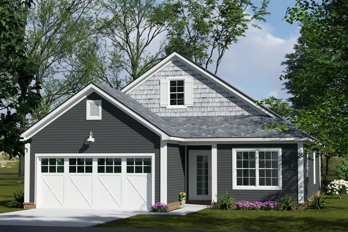 Country-Style 3-Bedroom Home with Double Garage and Open-Concept Living (Floor Plan)