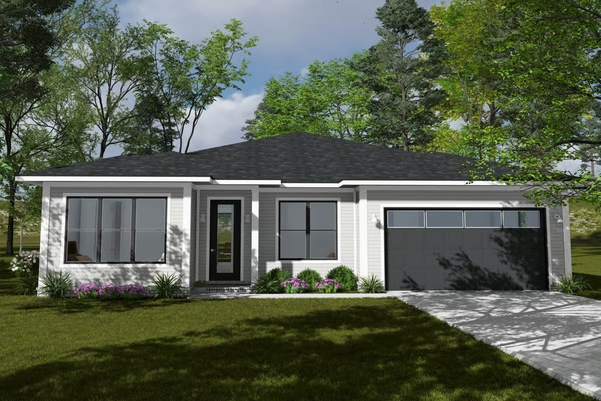 4-Bedroom Northwest Prairie-Style Home with 3-Car Garage and Covered Patio (Floor Plan)