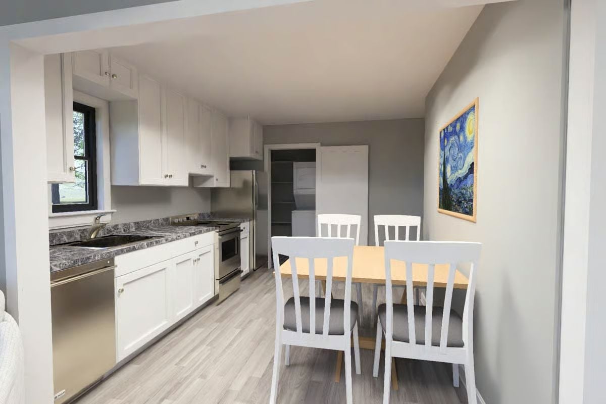 Van Gogh Watches Over a Kitchen Where Function Takes the Lead