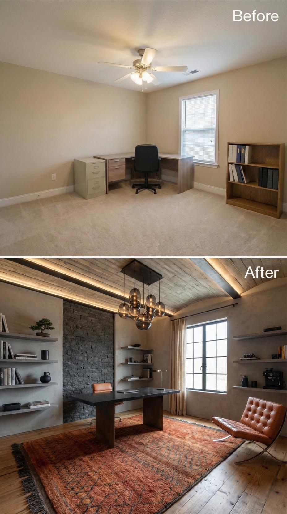 Exposed Beam Ceiling with Whitewashed Tongue-and-Groove Planking