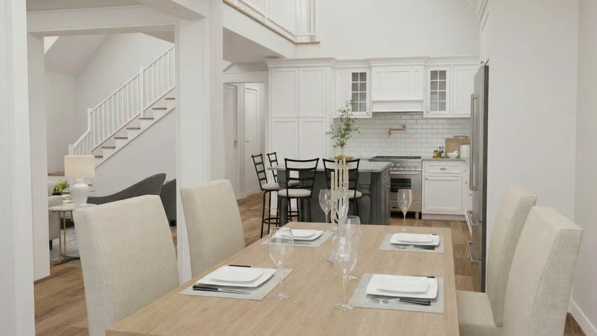 Open-Plan Dining Flows Straight Into a Kitchen Built for Hosting