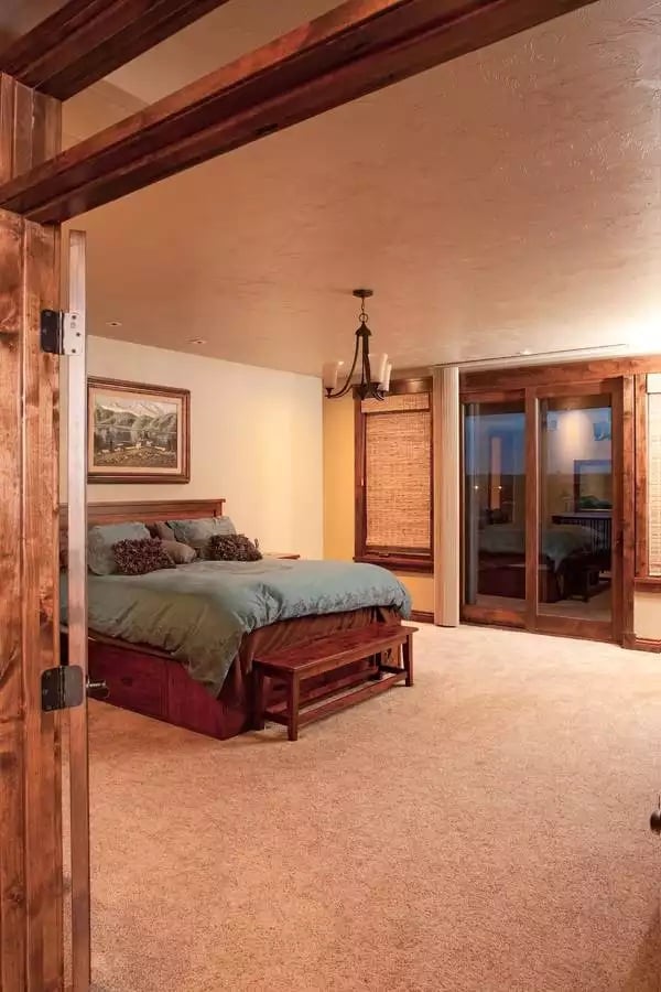 Warm Tones and Wood Trim Frame a Craftsman Master Suite