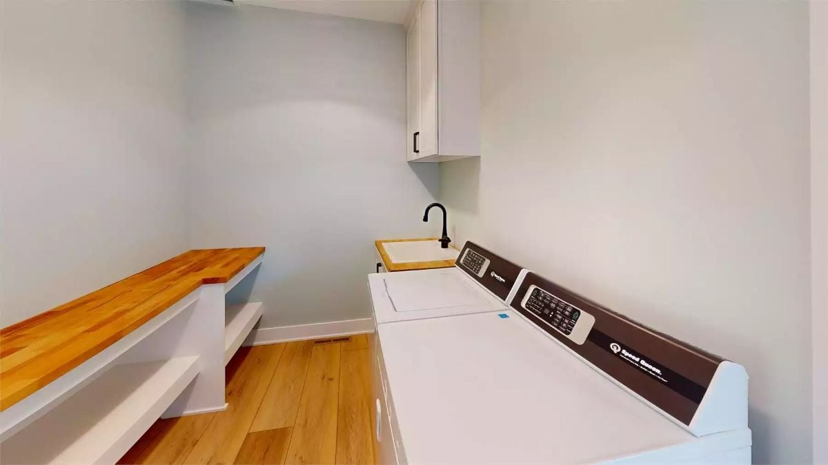 Speed Queen Machines and a Utility Sink Make Laundry Day Far Less Painful