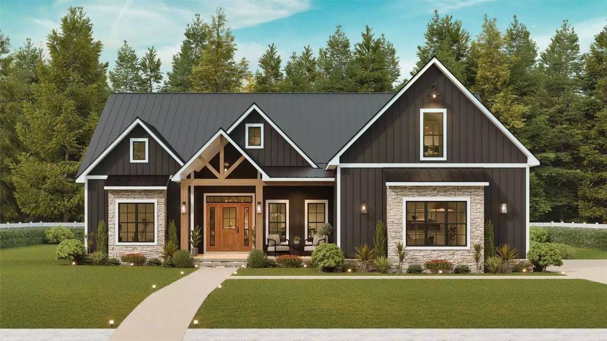 Farmhouse-Style 3-Bedroom Great Pines Way Home with Bonus Room and Double Garage (Floor Plan)